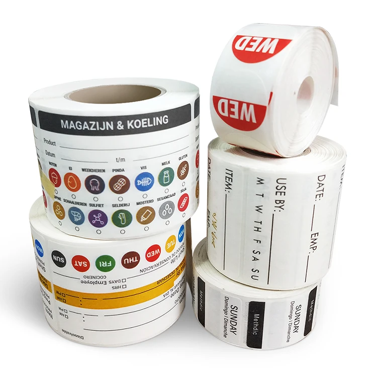 Factory Supplier Packaging Label Customized Dissolvable Food Label Printing Stickers Roll for Kitchen