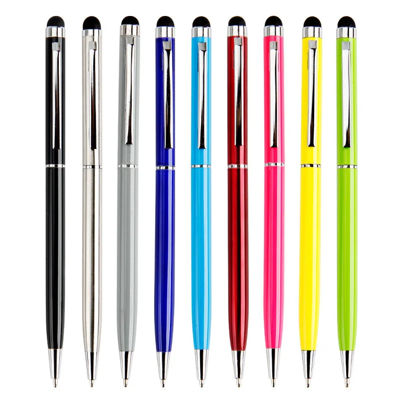 Ballpoint Pen with Stylus Tip Soft Touch Click Stylus Pen 2 in 1 Retractable Metal Stylus Pens for Touch Screen