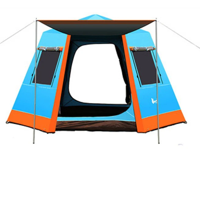 New 210D Oxford cloth automatic double layer sunscreen big camping mountaineering teepee tent for adults