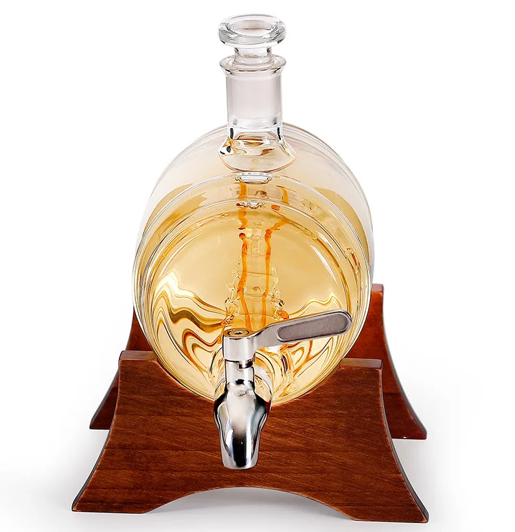 2021 Sailboat shape Amazon Whiskey Decanter Set 1250ml Whiskey Decanter with 4 Whiskey Glasses set