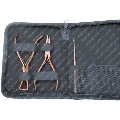 Hot Sale Rose Gold Color Wholesale Japanese Stainless Steel  Professional Hair Extensions Pliers Salon Kit