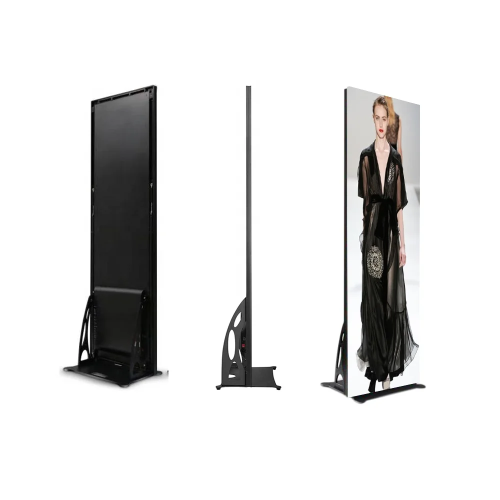 Indoor portable led mirror screen floor standing advertising P2.5 HD LED poster