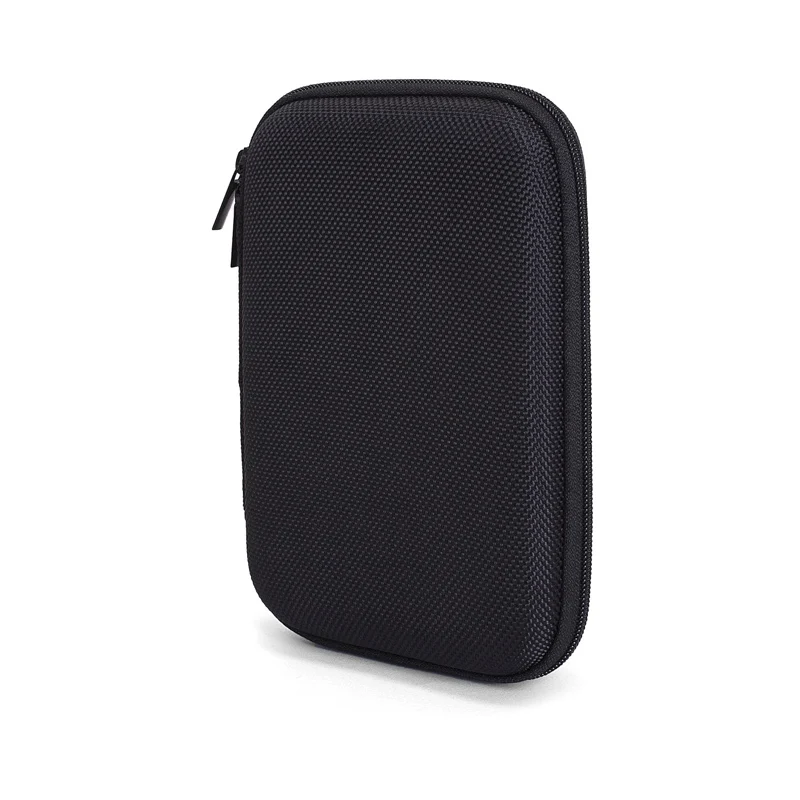 Жесткий переносной чехол для переносного внешнего жесткого диска Power Bank зарядное устройство USB кабель Чехол аккумулятора (черный + синий)