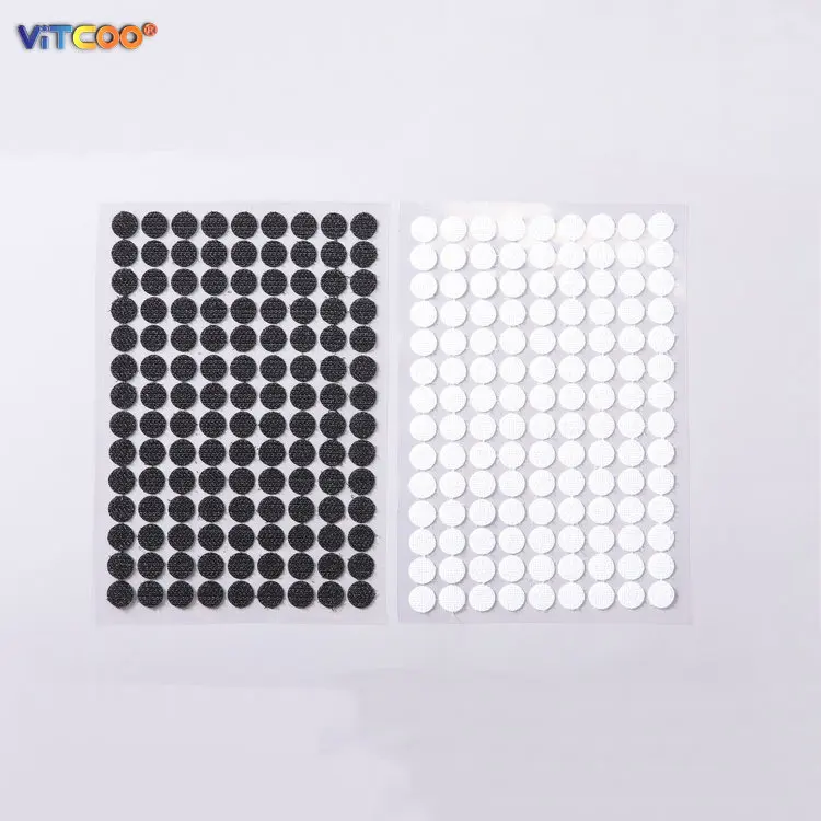 Self Adhesive Glue Dots Hook Loop Tape Coins with Super Sticky Back Double-Sided Tape