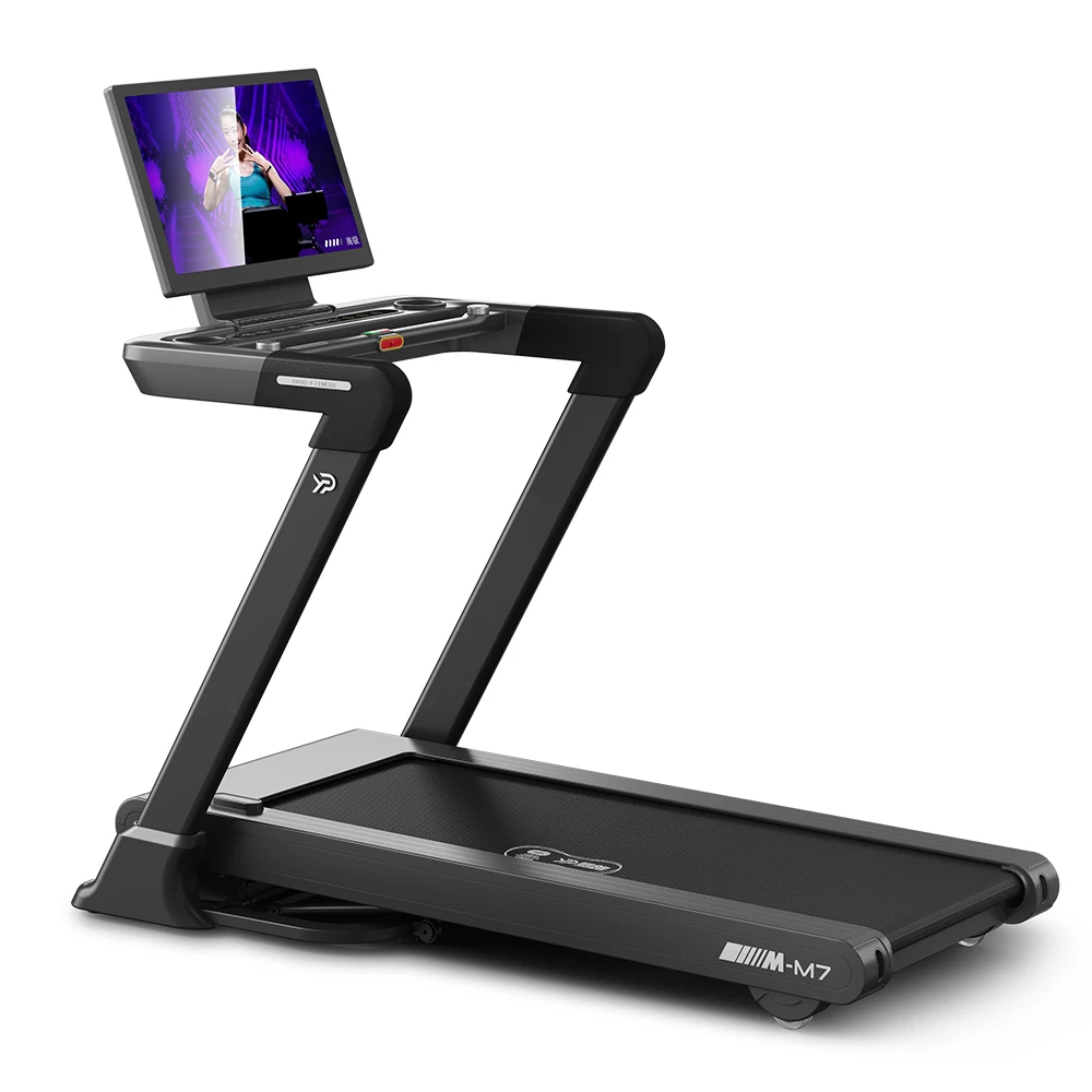 YPOO Electric Motorized Folding Treadmill with HD Screen Brushless Motor incline semi light commercial treadmill with APP