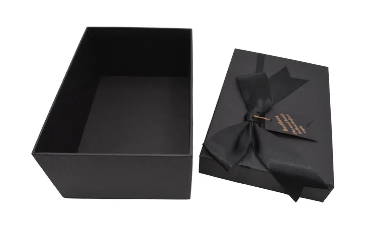 Custom Design Black Box High-end Custom Black Matte Personalized Postage Packiging Box Best Man Gift Box for Ties Belts Bracelet