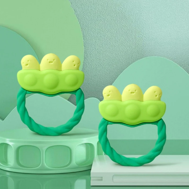 Circular liquid silicone pea shaped baby tether