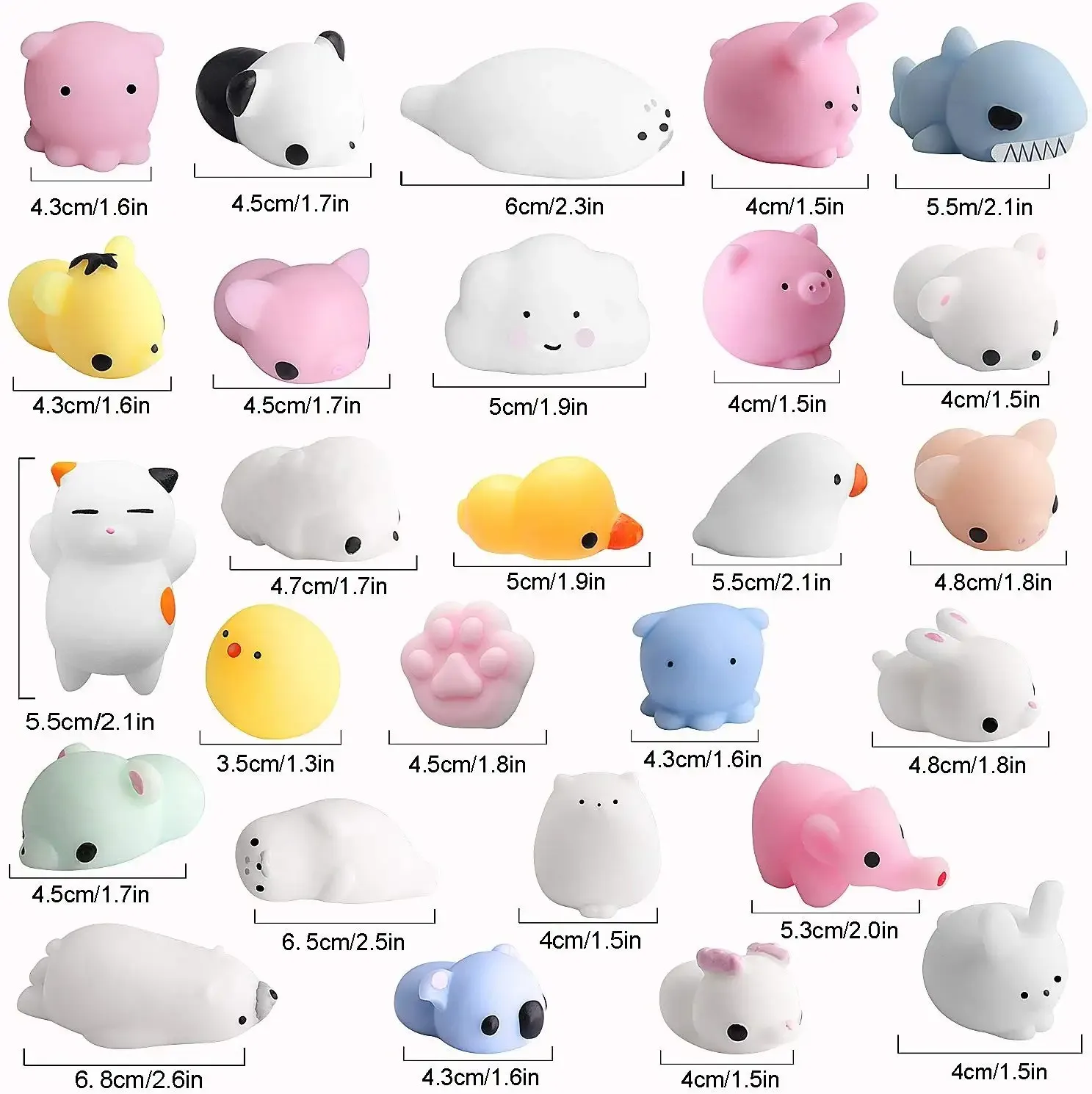 Mochi Squishy Toys Kids Squishy Stress Relief Toys Bulk Classroom Prizes Goodie Bag Stuff Treasure Toys Pinata Fillers