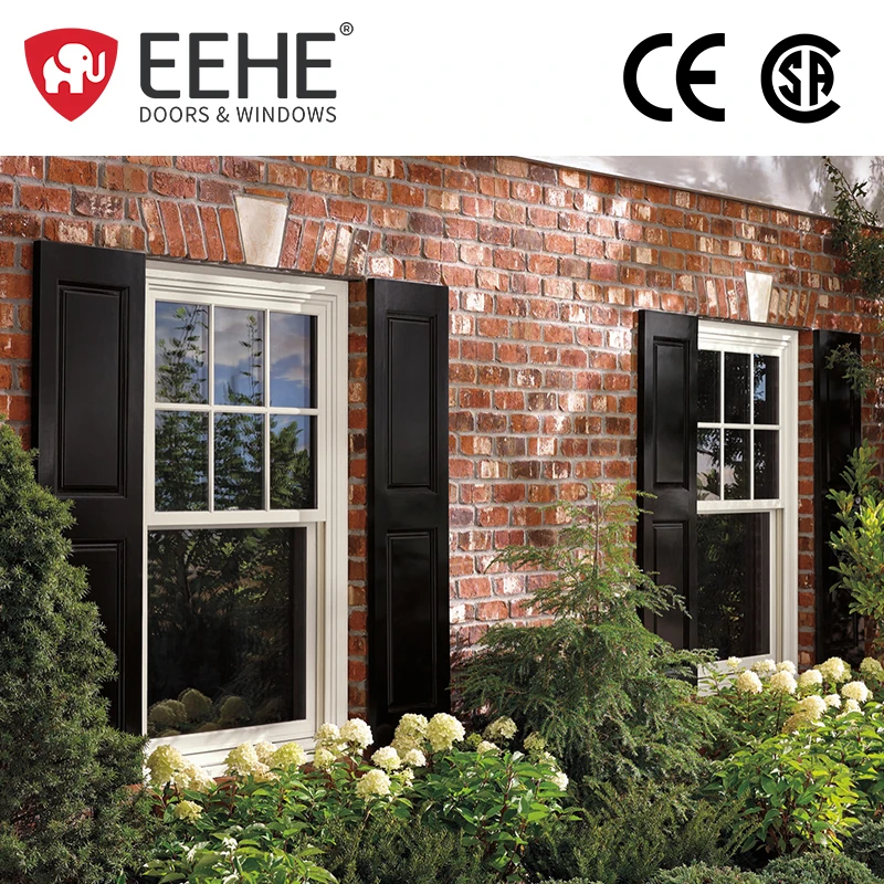 EEHE NFRC Certified Double Hung Windows Aluminum Screens Glass Hung Windows