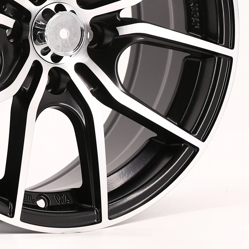 550 Popular customized aluminum 8X114.3 15 inch black multi spoke alloy car wheels