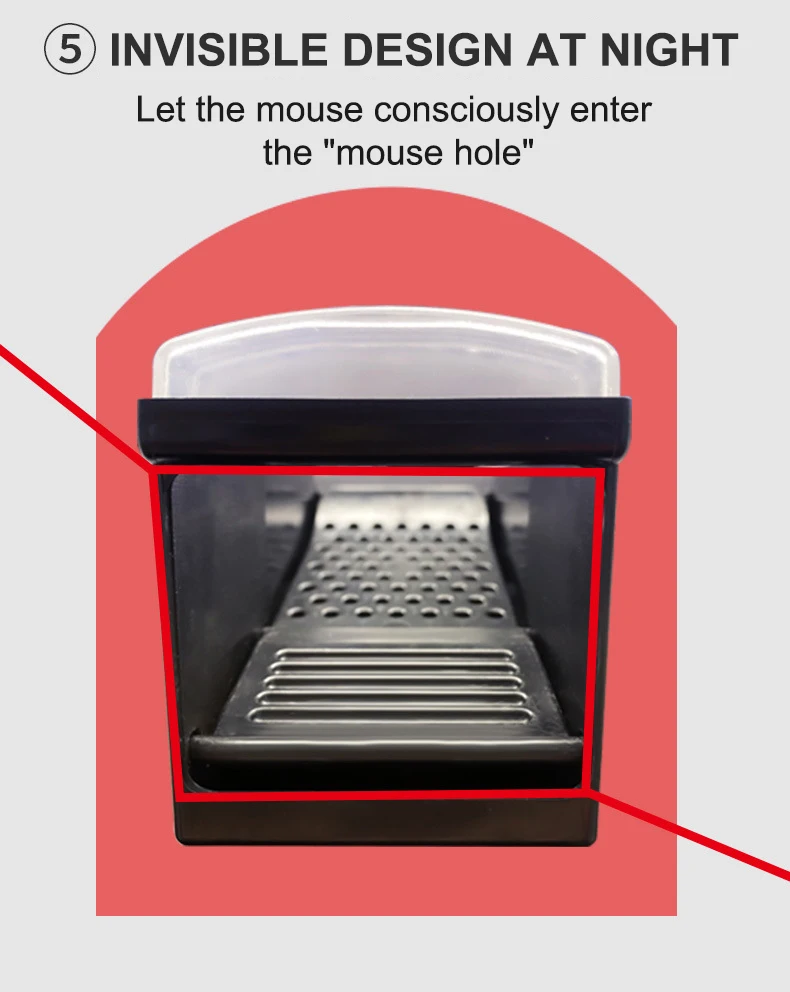 Indoor and outdoor powerful humane live mouse trap plastic long simple mouse trap