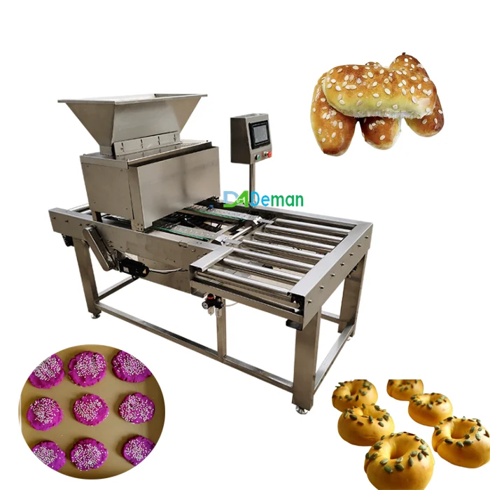 automatic pancakes sesame duster breader pumpkin pie Seeds spreading breading machine shredded coconut cookies coating machine
