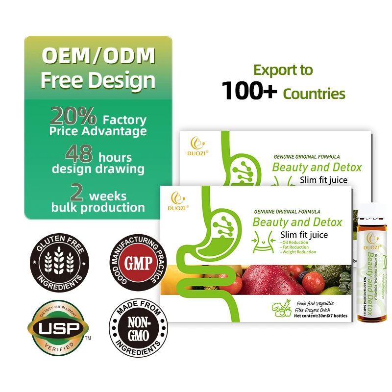 Duozi Detox Drink Healthcare Supplement for Weight Loss Beauty and Slim Fit Stimulates Gastrointestinal Peristalsis Juice