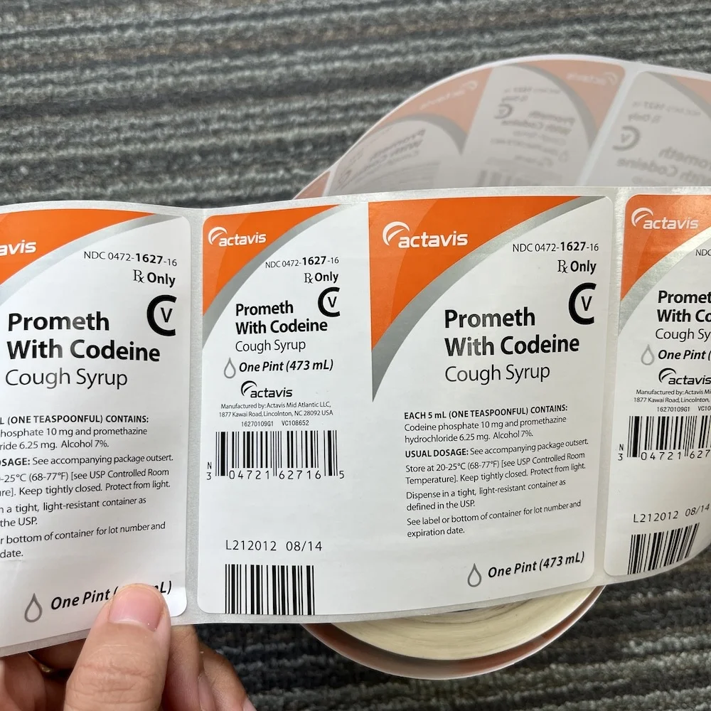 Wockhardt Labels Cough Syrup hi tech Multi-layer Folding Adhesive Sticker