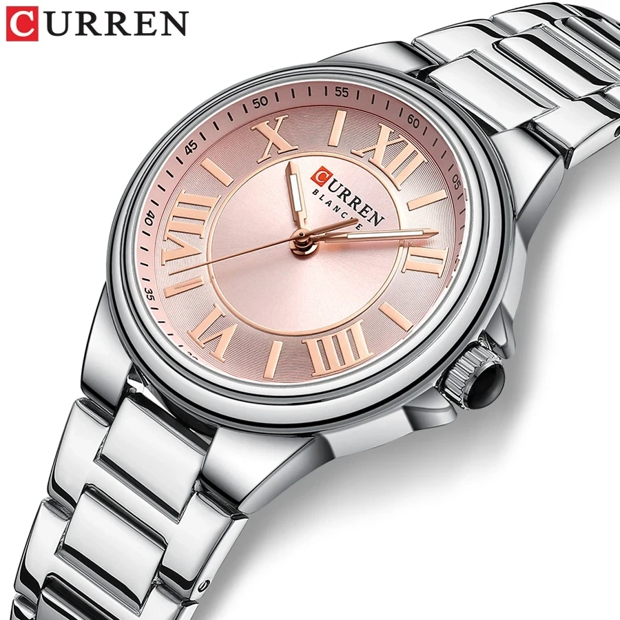 CURREN 9091 Women Quartz Watches Newest Arrival Design Lady Wristwatch For Female Luminous Hands Watch With Roman Numerals