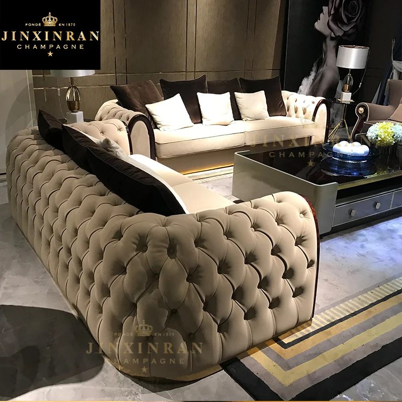 living room 1 2 3 4 seater sofa set designs modern Italian leather sofas living room furniture button tufted leather sofa