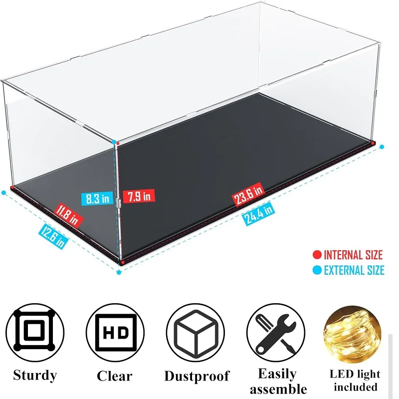 1:18 Scale Die cast Model Car Display Show Case Clear Car Model Storage Case