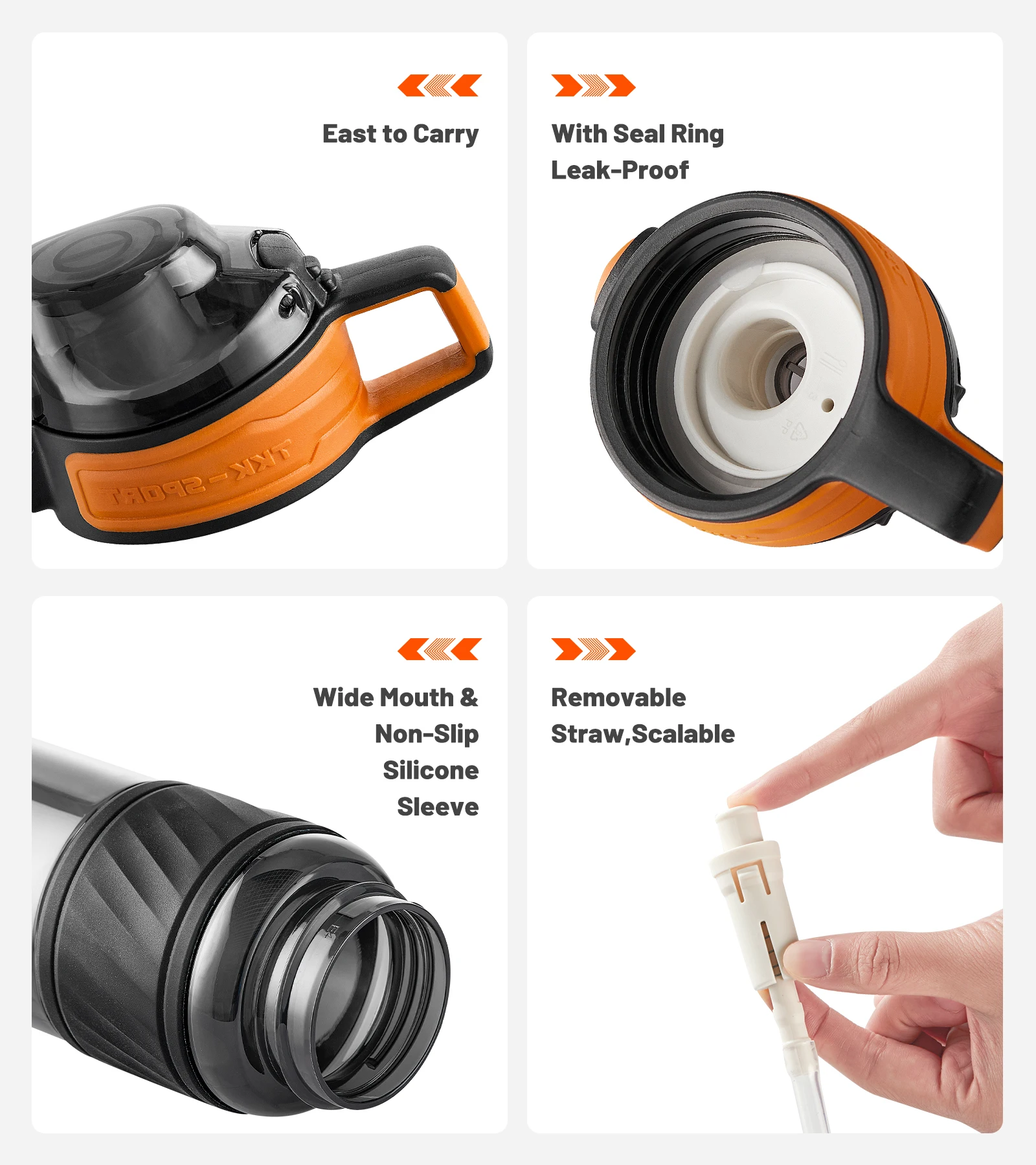 Custom Logo OEM Factory high quality custom new design clear 450ml 600ml plastic tritan running water bottle