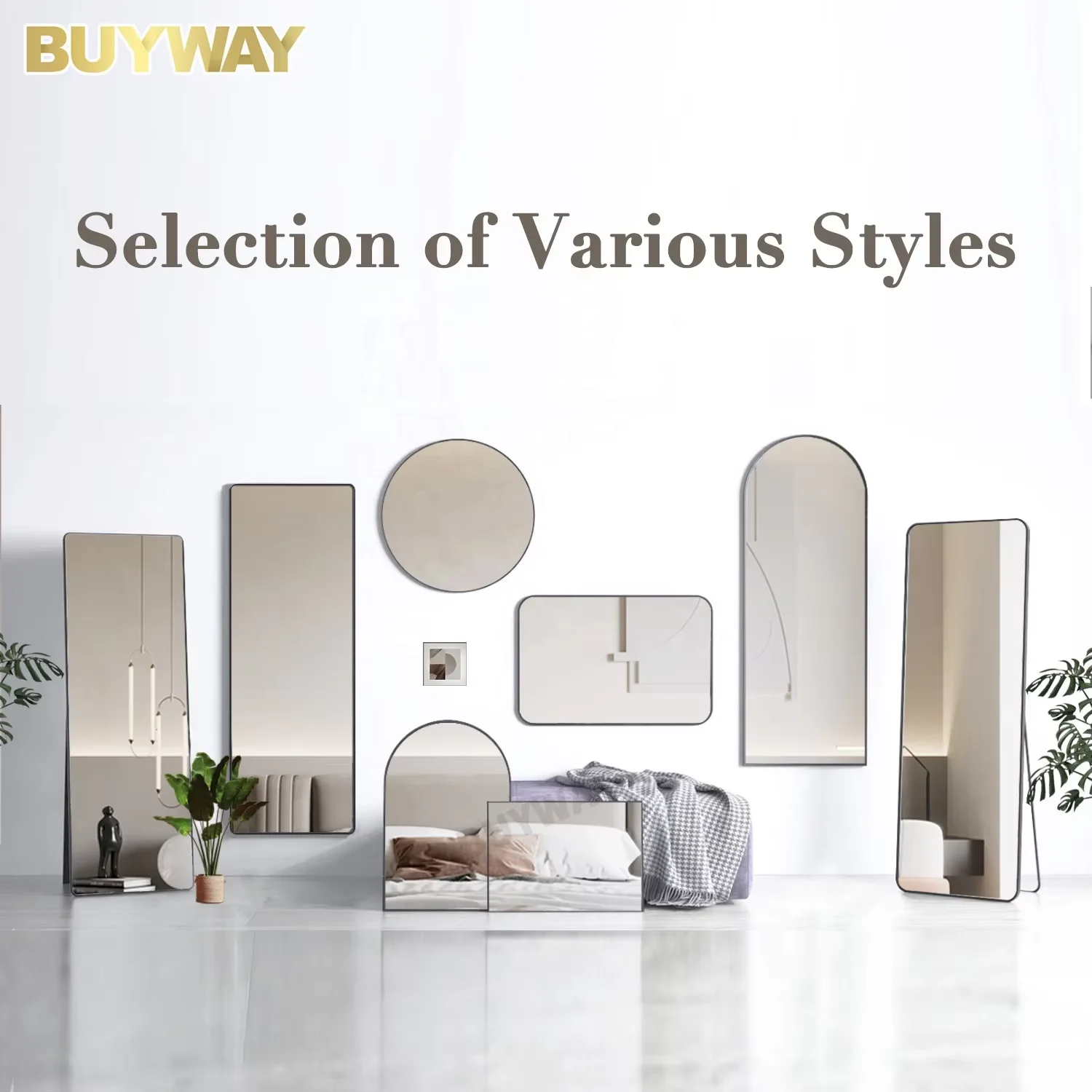 Wall Mounted Circle Mirror, Large Hanging Wall Mirror Round Black Gold Vanity Espejo Spiegel Miroir for Bathroom Bedroom Living