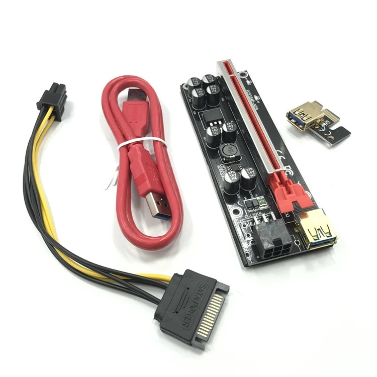 PCIE Riser VER009s gpu plus pci-e 1x до 16x usb 3 0 расширитель роста PCI Express ver 009s с 8