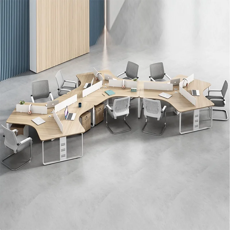Индивидуальный дизайн 2 3 4 5 6 человек компьютерный стол офисная мебель Шэньчжэнь 120 градусов Гуанчжоу