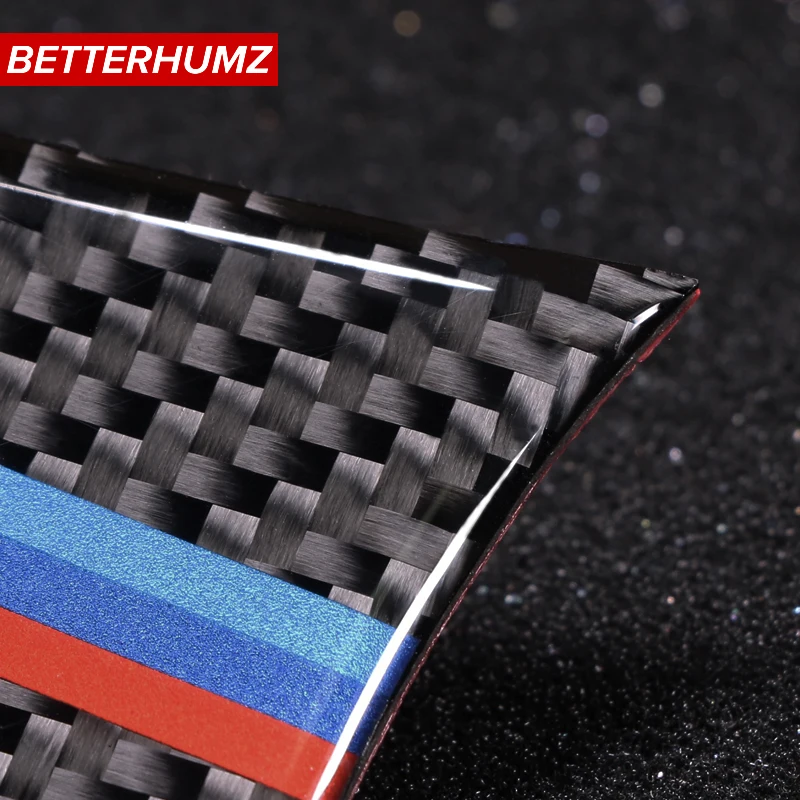 Auto Parts Carbon Fiber Sticker Car Accessory Interior Decoration Steering Wheel Cover M stripe Emblem For BMW Z4 E89 2009-2015