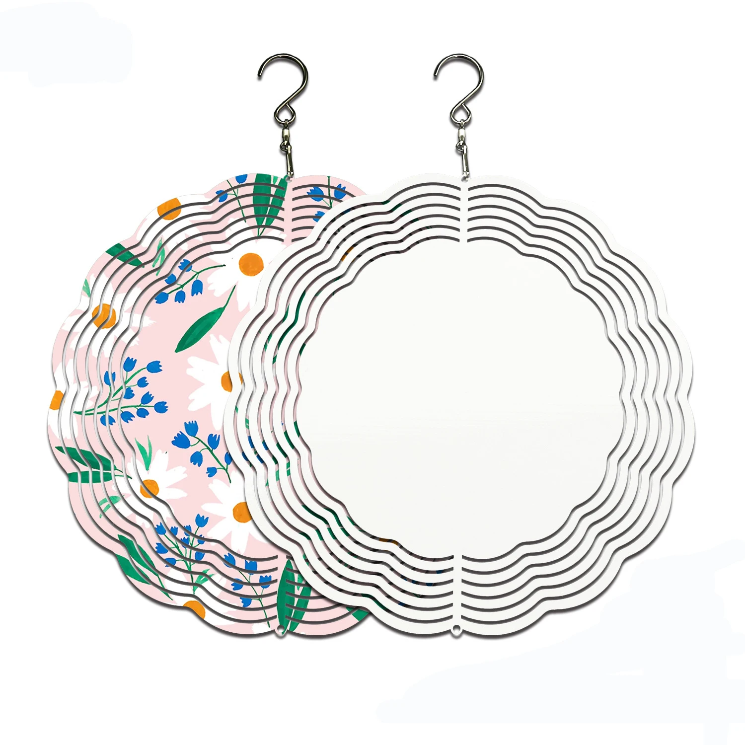 10 Inches Sublimation Aluminium Blank Custom Metal Home Decoration Round  Wind Spinner