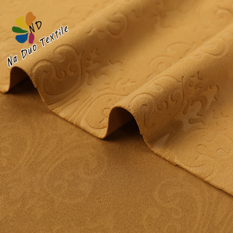 Wholesale quality polyester embossed blue velvet fabric price per meter