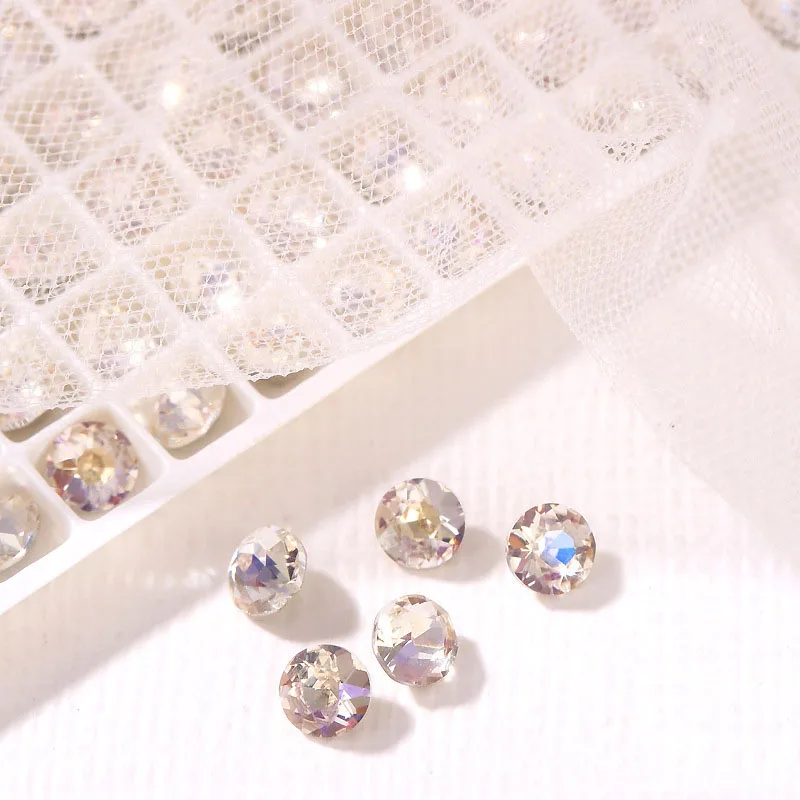 Wholesale Nail Accessories New Super Flash Nail Diamond Crystal Glass Sharp Bottom Square Top Diamonds