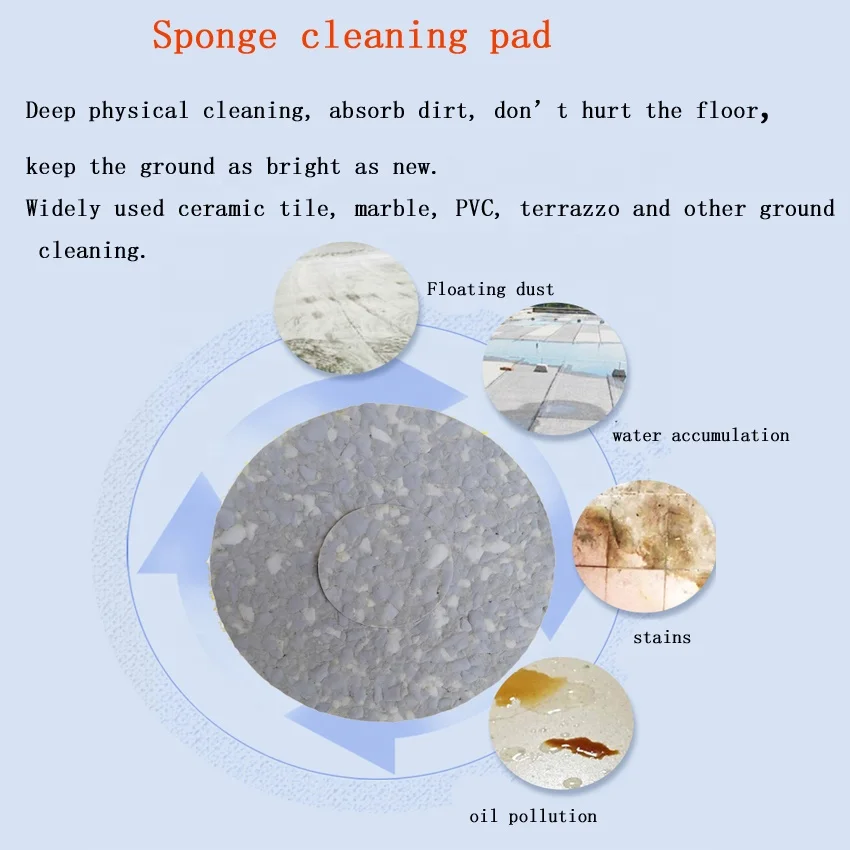Floor  Cleaning Pad Scrubber  Equipment Polisher deep physical cleaning for marble ceramic tile PVC