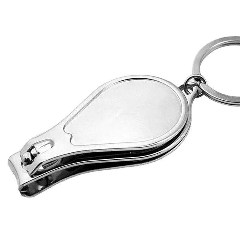 wholesale custom logo wedding gift carbon steel finger nail clipper beer opener nail clipper key chain