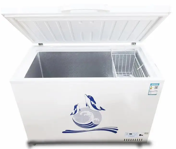 Работающий на постоянном токе от солнечных батарей 186L груди freezer-12V 24V DC или 220 В переменного
