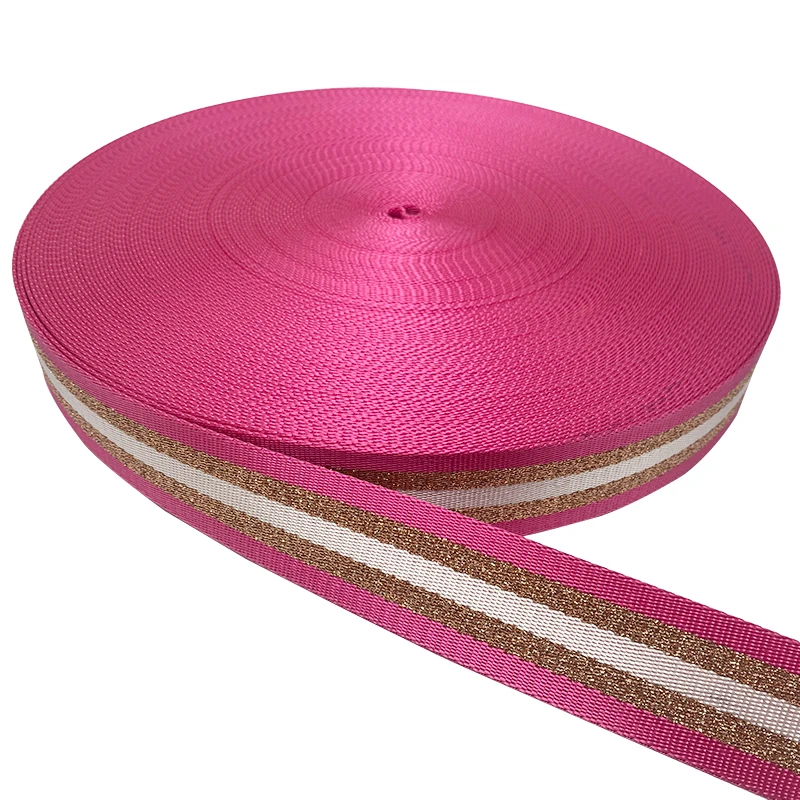 Hot sale weave polyester webbing jacquard strap stripe pattern embroidered webbing for bag strap