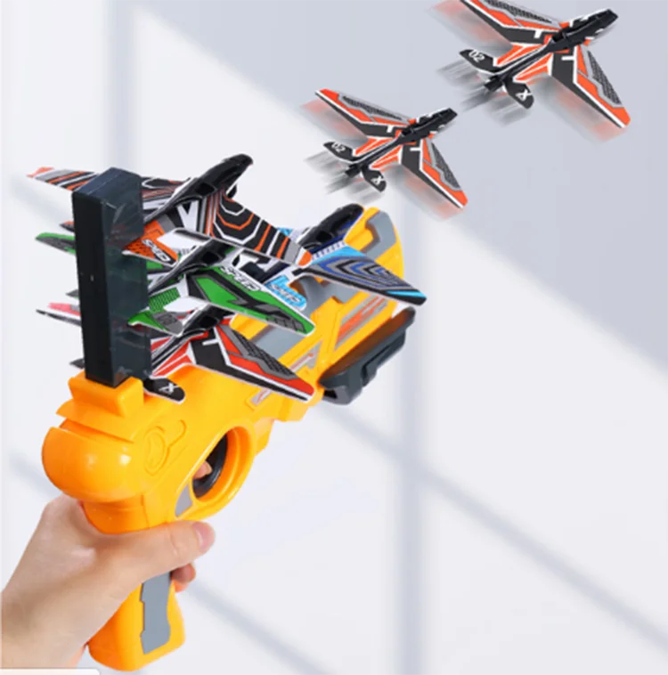Amazon hot sale2021 Hot Sale Air Combat Catapult Foam Aircraft flying Launcher Toy Glider Flying Gun Toy Outdoor Games