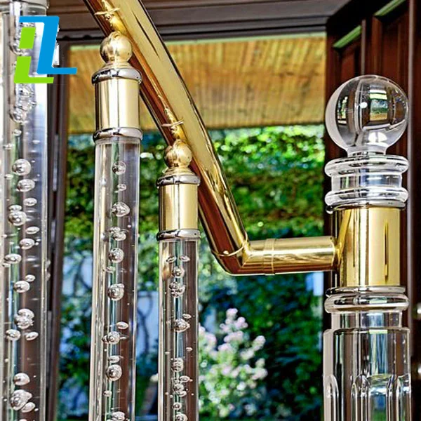 High Grade indoor clear acrylic baluster /plastic glass stair handrail