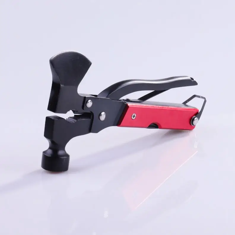 Stainless Steel Outdoor Portable Multi-Function Tool Camping Axe Safety Hammer Pliers Corkscrew Knife