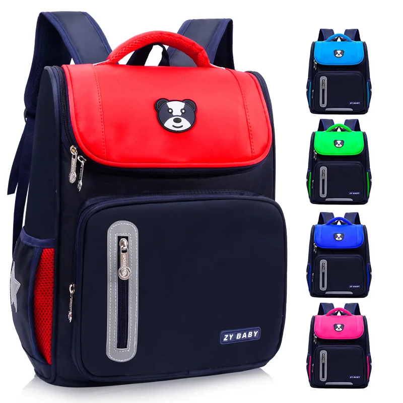 Durable and Lightweight Space Backpack for Russian Elementary Students: Upward-Opening Zipper, Reflective Strip, Waterproof