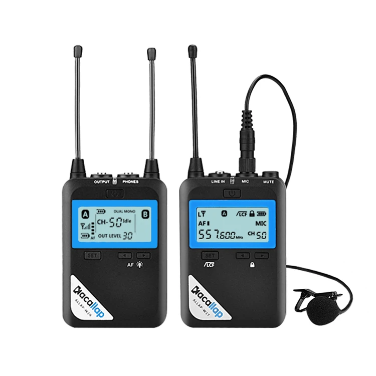 High Quality Rx+tx+tx Camera High Frequency Lavalier Wireless Microphone System Set For Camera