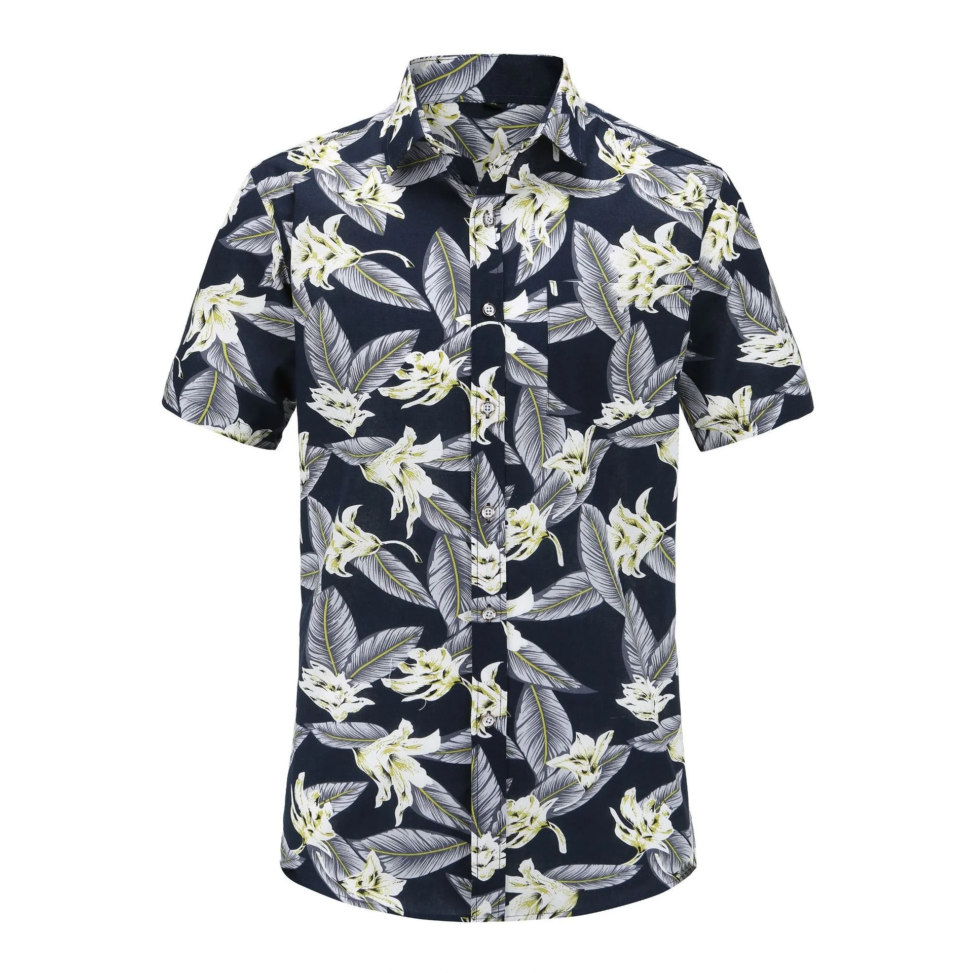 
Wholesale Summer Unisex Fancy Island Hawaiian Printed Beach Shirt Men 
