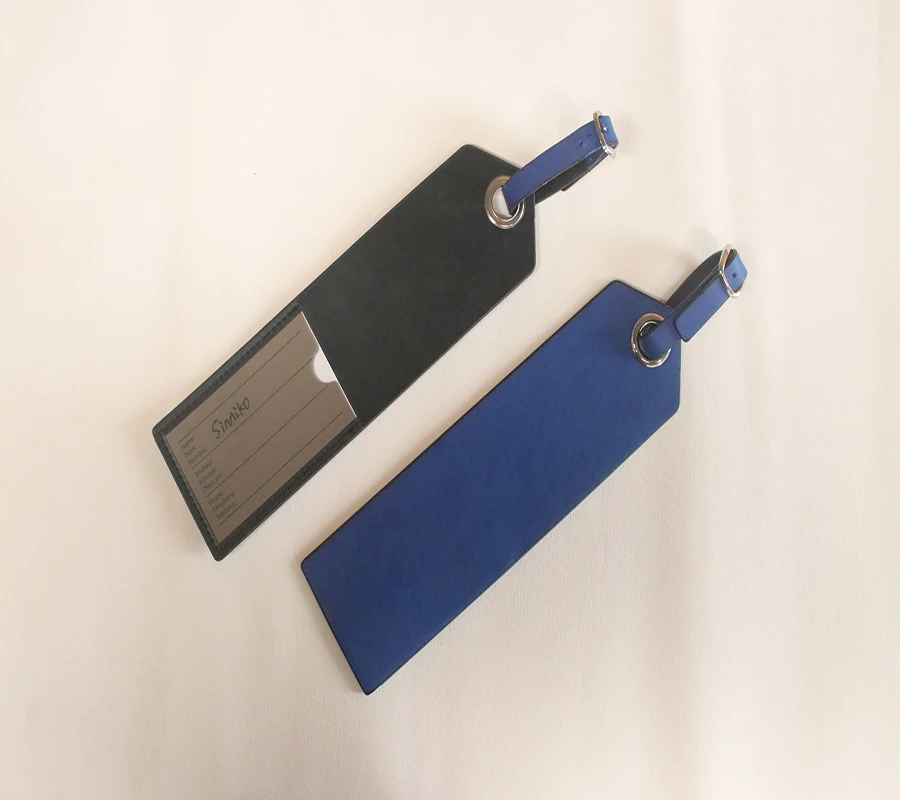 Eco Friendly Luggage Favors Leather Tag Blank Travel Passport Holder and Set Custom Pu
