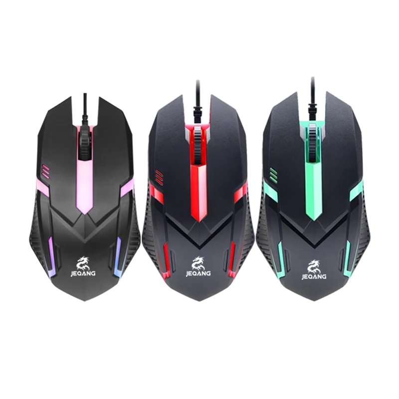 JEQANG JM-318 MOUSE factory sells the colorful LED lamp USB the cable game mouse PC the notebook computer