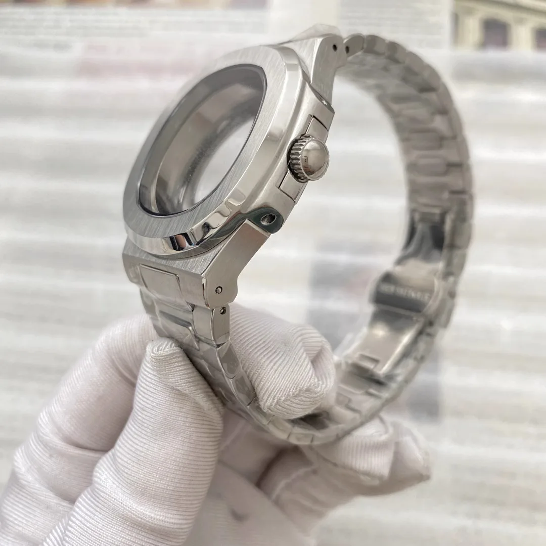 41mm NH35 Full Set Case Dial Pointer Stainless Steel Automatic Movement Bracelet Glass Transparent Back