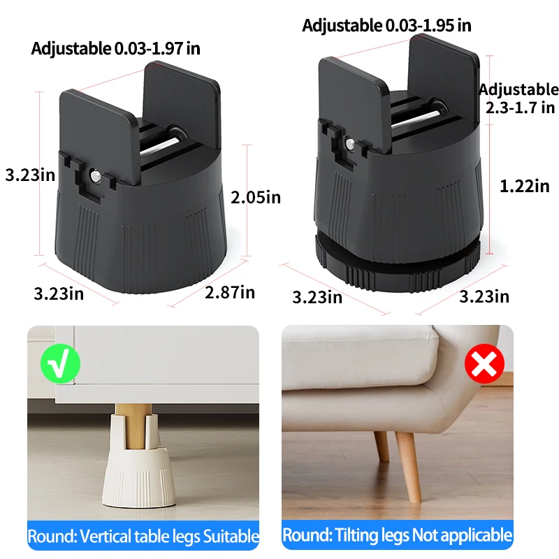 Adjustable Reconfigurable Plastic Furniture Pads for Home Office Farmhouse or Apartment Bar Comfortable Seating