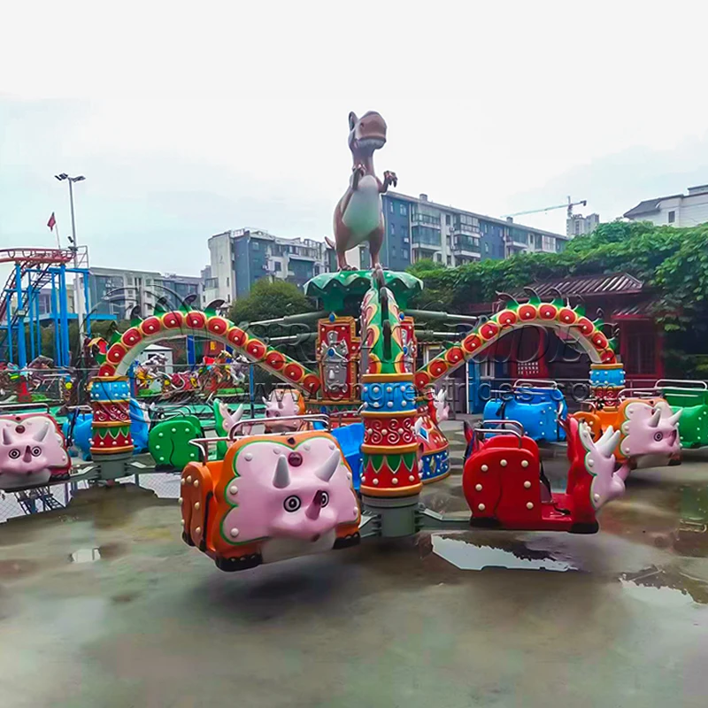 Outdoor Playground  Amusement Equipment 24 persons Rotating Dinosaur Machine For Sale