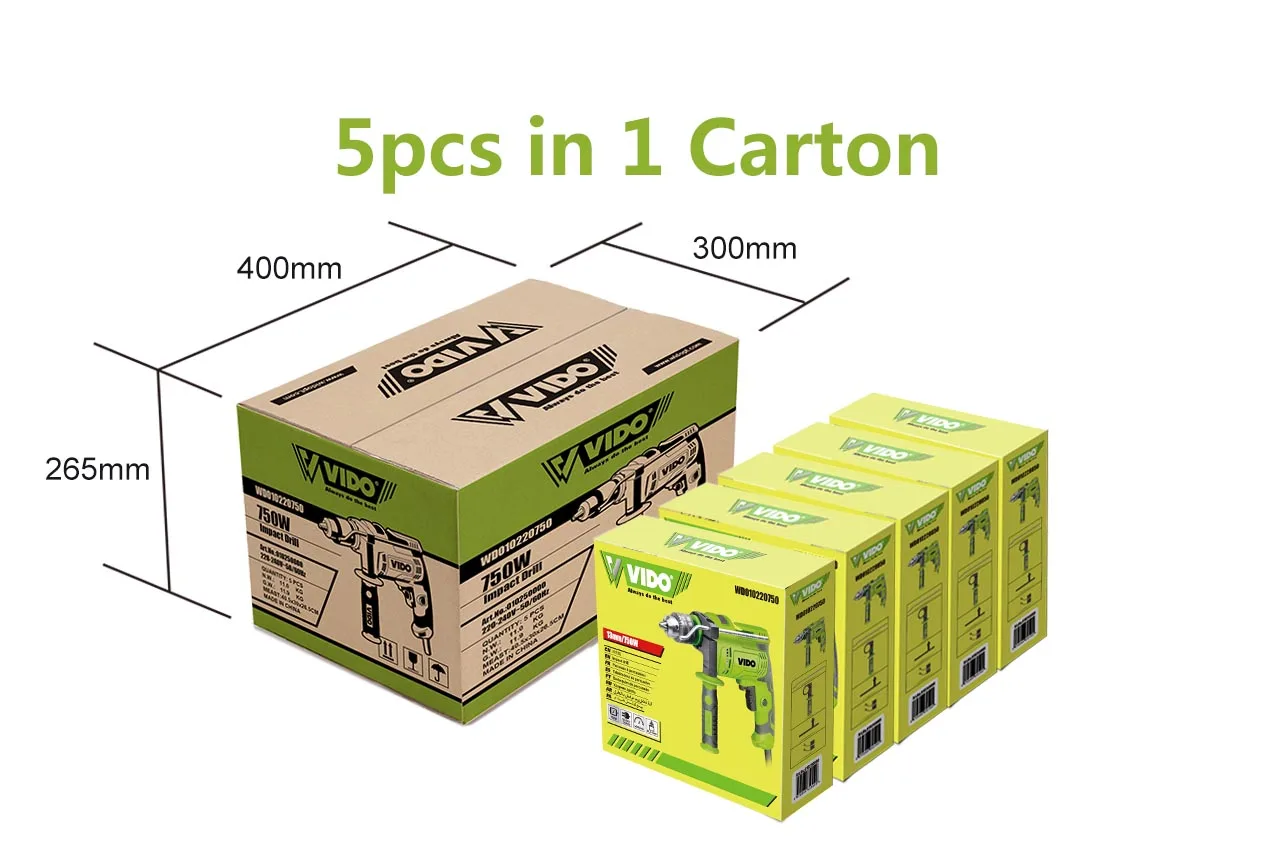 VIDO cheap cost 230v 13mm variable speed switch electric impact drill