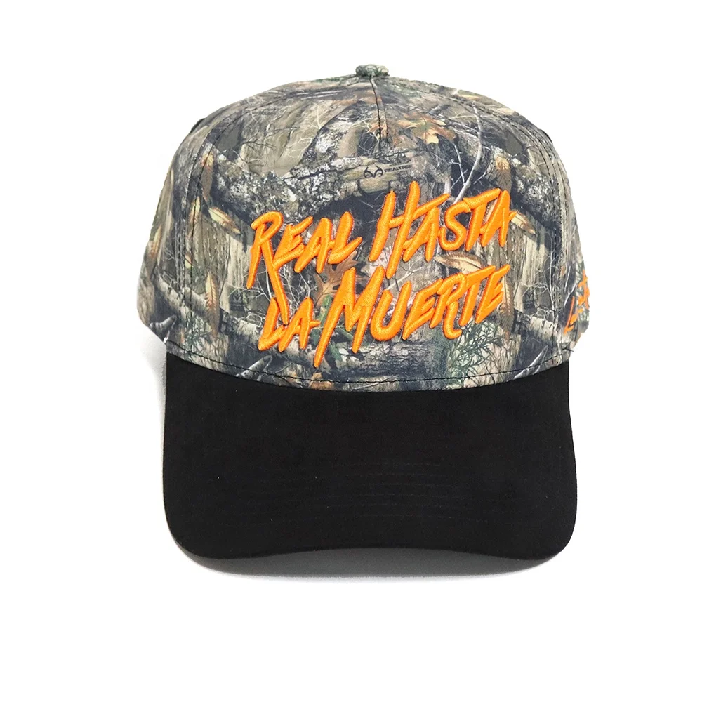 Hot selling 5 panel baseball cap low moq 3d custom embroidery logo camouflage cap for men outdoor sports cap with logo