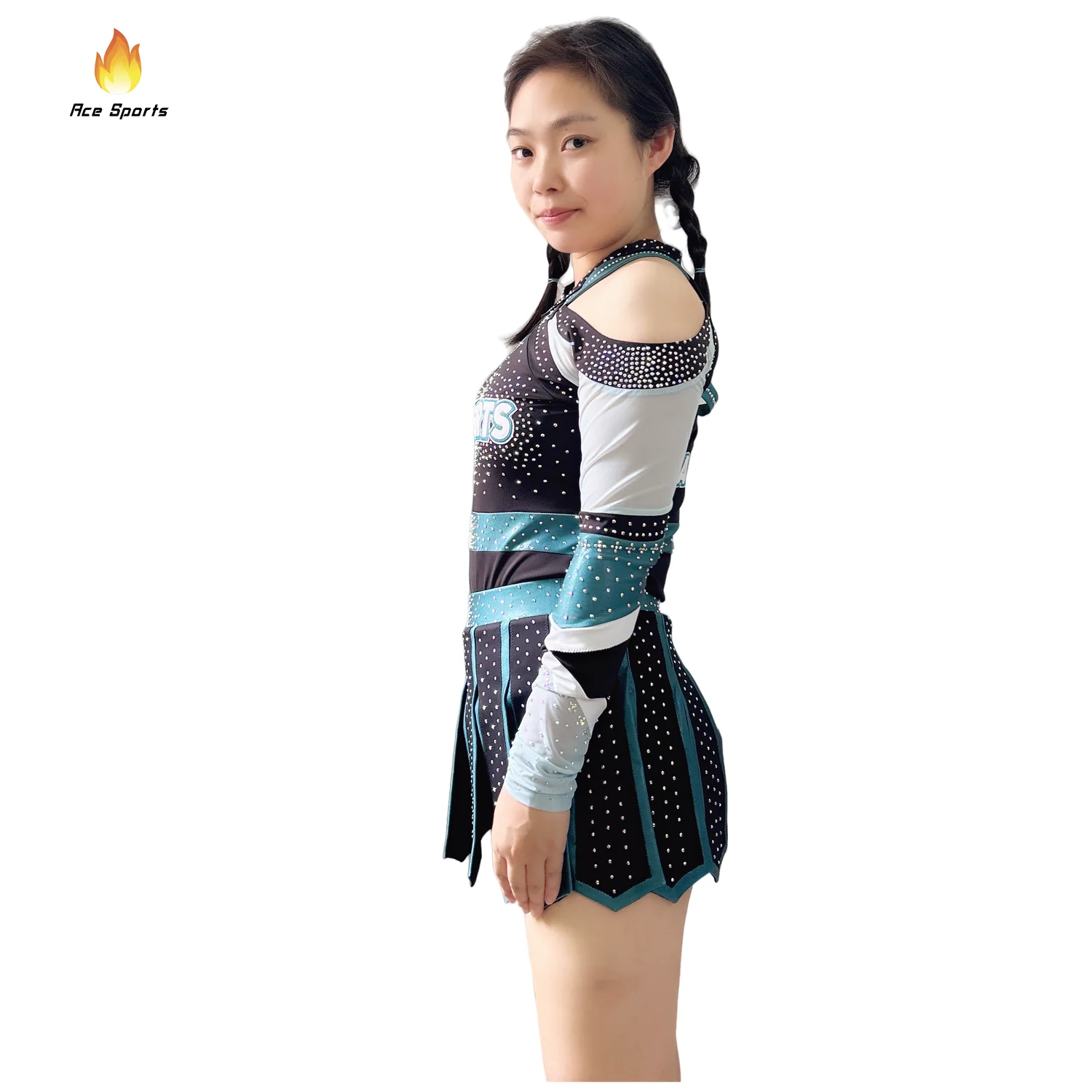 Ace Sports Customize Various Styles Professional Cheer Team Accessories With AB Crystal Popular Cheerleader wear For Students
