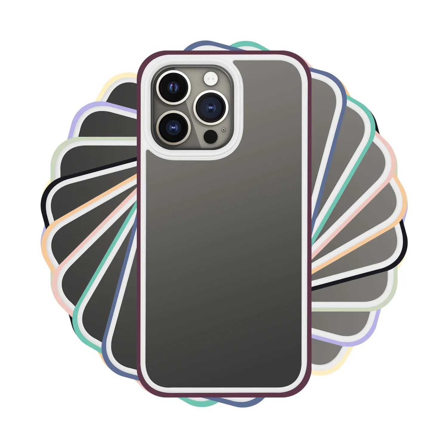 INS Simple Style Transparent Acrylic Clear PC TPU Phone Case Candy Color Edge For iPhone 13 pro max