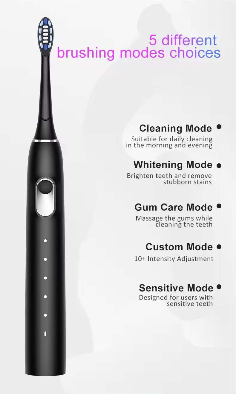Sample available high quality adult sonic electric toothbrush teeth whitening waterproof electric toothbrush with soft bristle