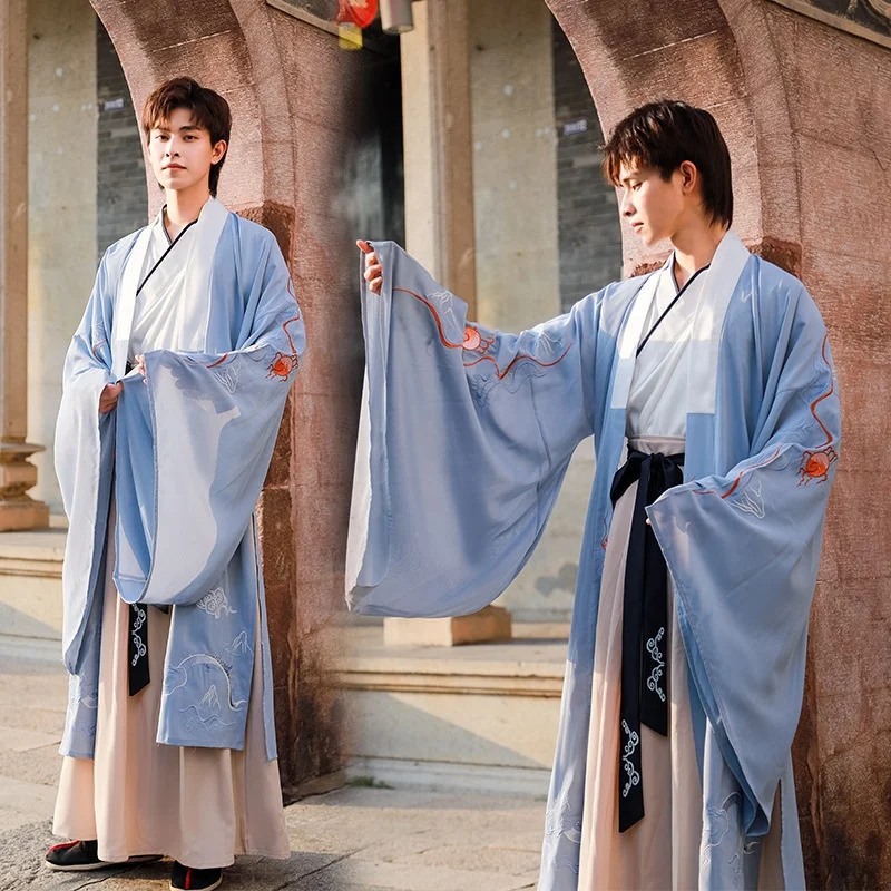  Ancient Big-Sleeved wide-sleeved embroidery plus size Hanfu chinese traditional clothes for